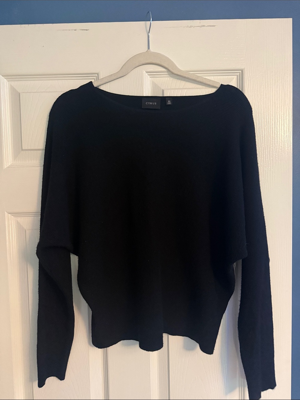 Cyrus Black Boatneck Knit Sweater
